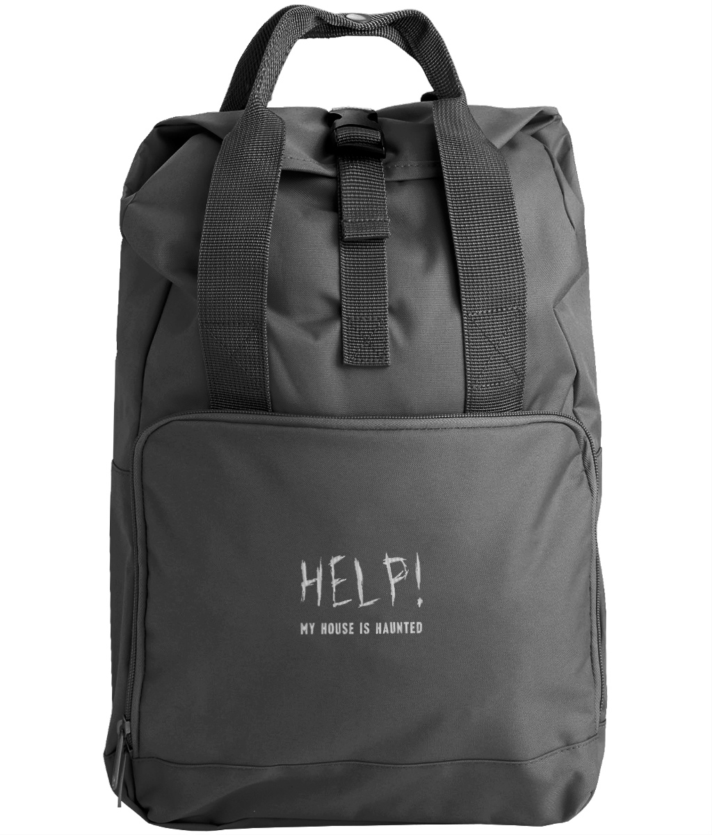 Help! My House Is Haunted Twin Handle Roll-Top Backpack